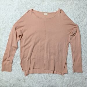 Altar'd State Peach Scoop Neck Long Sleeve Shirt